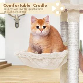 img 3 attached to 🐱 Pina Cat Tree: 51" Multi-Level Cat Tower for Indoor Cats with Hammock & Scratching Posts