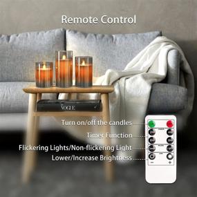 img 1 attached to 🕯️ Enhance Holiday Decor with CRYSTAL CLUB Flickering Flameless Candles: Set of 3 Real Wax & Glass Effect LED Pillar Candles with Remote Control