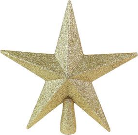 img 4 attached to 🌟 Sparkling Gold Ornament - Glitter Star Tree Topper for Christmas, Decorative Bethlehem Star - Festive Holiday Décor