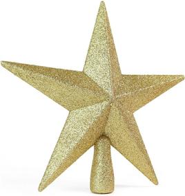 img 1 attached to 🌟 Sparkling Gold Ornament - Glitter Star Tree Topper for Christmas, Decorative Bethlehem Star - Festive Holiday Décor
