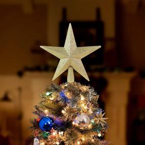 img 2 attached to 🌟 Sparkling Gold Ornament - Glitter Star Tree Topper for Christmas, Decorative Bethlehem Star - Festive Holiday Décor