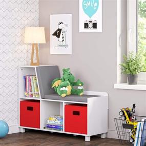 img 1 attached to 📚 RiverRidge Book Nook Collection Kids Cubbies Storage Bench: Stylish and Functional White Organizer