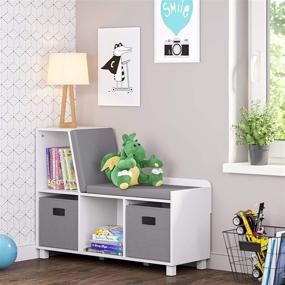 img 3 attached to 📚 RiverRidge Book Nook Collection Kids Cubbies Storage Bench: Stylish and Functional White Organizer