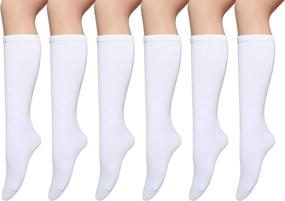 img 4 attached to 🧦 Colorful Comfort: Pareberry Casual Cotton Tube Socks - 3 Pairs with Knee High Length and Triple Stripes