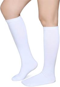 img 3 attached to 🧦 Colorful Comfort: Pareberry Casual Cotton Tube Socks - 3 Pairs with Knee High Length and Triple Stripes