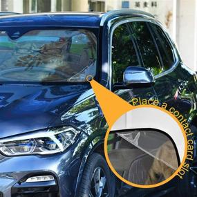 img 3 attached to Oarencol Funny Cat Driving Car Windshield Sun Shade Foldable UV Ray Sun Visor Protector Sunshade To Keep Your Vehicle Cool (55&#34