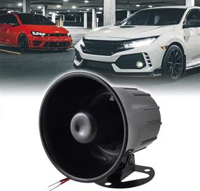 img 3 attached to Powerful Car Security Alarm Siren Horn - uxcell DC 12V 15W in Sleek Black Design