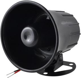img 4 attached to Powerful Car Security Alarm Siren Horn - uxcell DC 12V 15W in Sleek Black Design