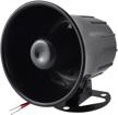 powerful car security alarm siren horn - uxcell dc 12v 15w in sleek black design logo
