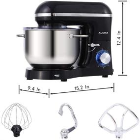 img 3 attached to 🔥 Powerful 660W Aucma Stand Mixer for Perfect Kitchen Creations - 6.5QT Size, 6-Speeds, Tilt-Head Design, Black Color