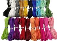 🎁 100 yards 20 bundles of 2.6mm suede leather cords - flat faux suede cord string thread velvet cord for necklace, bracelet, beading, and diy crafts - color-2 (#205) logo