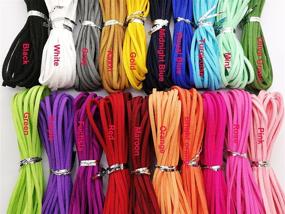 img 3 attached to 🎁 100 Yards 20 Bundles of 2.6mm Suede Leather Cords - Flat Faux Suede Cord String Thread Velvet Cord for Necklace, Bracelet, Beading, and DIY Crafts - Color-2 (#205)