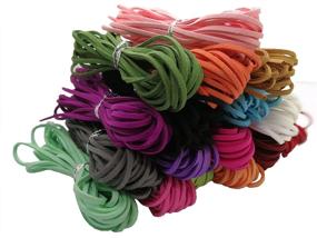 img 2 attached to 🎁 100 Yards 20 Bundles of 2.6mm Suede Leather Cords - Flat Faux Suede Cord String Thread Velvet Cord for Necklace, Bracelet, Beading, and DIY Crafts - Color-2 (#205)