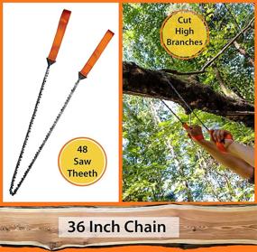 img 2 attached to 🪓 Roadfare Pocket Chainsaw - Compact 36 Inch Chain Rope Hand Saw with 48 Bi-Directional Teeth - Ideal Camping and Survival Chain Saw for Quick Easy Cutting