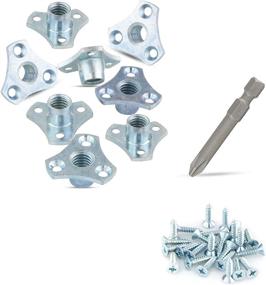 img 4 attached to 🔩 Tee Nut Kit (8-Pack) - 3/8-16 Screw-On T-Nuts with Screws and #2 Phillips Power Bit