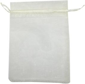 img 2 attached to 🎁 SUNGULF 100pcs Ivory Organza Pouch Bag Drawstring 5x7&#34; 13x18cm - Strong Gift and Candy Bag