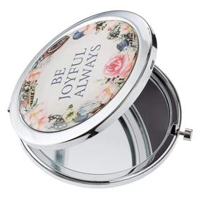 img 4 attached to Be Joyful Always: Ultra Portable Compact Folding Mirror - Perfect for Purses, Travel, and Gifting