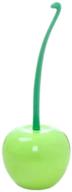 🍒 cherry shape standing toilet brush set - compact household green apple bathroom cleaner logo