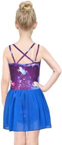 img 2 attached to 🦄 Nidoul Kid Girls Gymnastics Skirted Leotards Ballet Dance Dress: Sparkling Unicorn Rainbow Tutu Camisole Skirt for Young Dancers