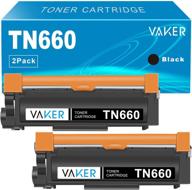 vaker high yield compatible toner cartridge tray replacement for brother tn660 tn-660 tn630 - fits brother hl-l2300d hl-l2380dw hl-l2340dw mfc-l2680w mfc-l2740dw mfc-l2685dw printer - pack of 2 black logo