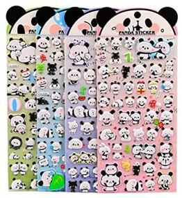 img 2 attached to 🐼 4 Sheets Adorable Puffy Decorative Sticker Tape Set for Kids Craft, Scrapbooking, Diary, Album - Panda Design