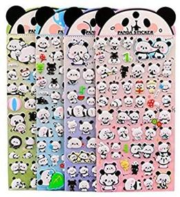 img 3 attached to 🐼 4 Sheets Adorable Puffy Decorative Sticker Tape Set for Kids Craft, Scrapbooking, Diary, Album - Panda Design