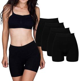 img 4 attached to 🩲 Emprella Slip Shorts for Under Dresses: 4-Pack Womens Seamless Bike Shorts - Perfect Comfort and Coverage!