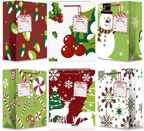 img 4 attached to Christmas Handles Assorted Designs Wrapping Gift Wrapping Supplies