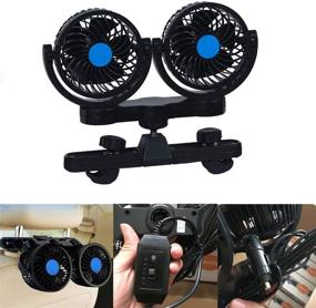 img 4 attached to 🌀 360-Degree Rotatable Dual Head Rear Seat Air Fan for Sedan SUV Auto Vehicles RV Boat - 12V DC Electric Cooling Fan