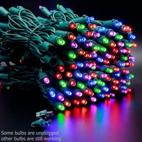 img 1 attached to 🎄 UL Certified Multicolor Wide Angle LED Christmas Lights - 66 Feet 200 Count, Commercial Grade 5mm Holiday String Light Set (Green Wire)