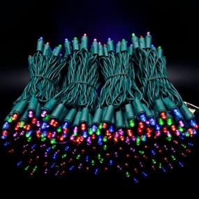 img 2 attached to 🎄 UL Certified Multicolor Wide Angle LED Christmas Lights - 66 Feet 200 Count, Commercial Grade 5mm Holiday String Light Set (Green Wire)