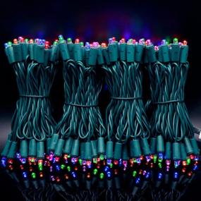 img 3 attached to 🎄 UL Certified Multicolor Wide Angle LED Christmas Lights - 66 Feet 200 Count, Commercial Grade 5mm Holiday String Light Set (Green Wire)