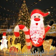 outdoor yard decor: 6ft led projector inflatable santa claus for christmas party blow up logo