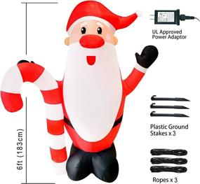 img 2 attached to Outdoor Yard Decor: 6ft LED Projector Inflatable Santa Claus for Christmas Party Blow up