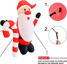 img 1 attached to Outdoor Yard Decor: 6ft LED Projector Inflatable Santa Claus for Christmas Party Blow up