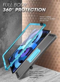 img 2 attached to 🦄 SUPCASE Unicorn Beetle Pro Series Case for iPad Air 4 (10.9 Inch 2020) with Pencil Holder, Built-in Screen Protector - Full-Body Rugged Heavy Duty Case (Blue)