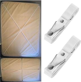 img 4 attached to 🔗 DR Bucks Adjustable Bed Sheet Holder Straps Clips - 2pcs Fitted Sheet Elastic Band Straps, Grippers Fasteners Suspenders for Sofa Cover, Mattress Pad, and more