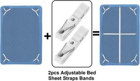 img 3 attached to 🔗 DR Bucks Adjustable Bed Sheet Holder Straps Clips - 2pcs Fitted Sheet Elastic Band Straps, Grippers Fasteners Suspenders for Sofa Cover, Mattress Pad, and more