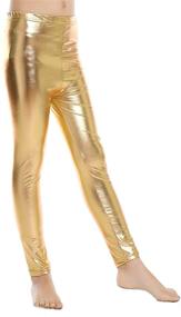 img 2 attached to 👖 Aaronano Girls' Metallic Stretch Leggings for Leggings