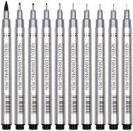 10 pcs precision micro-line pens: fine­liner, multiliner for artists, archival ink – perfect for anime, sketching, technical drawing, office documents & scrapbooking, manga writing logo