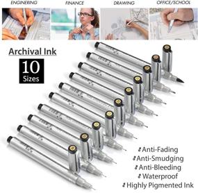 img 1 attached to 10 Pcs Precision Micro-Line Pens: Fine­liner, Multiliner for Artists, Archival Ink – Perfect for Anime, Sketching, Technical Drawing, Office Documents & Scrapbooking, Manga Writing