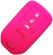 alegender rose rubber car 4 buttons smart key fob cover holder case full protector for honda accord ex ex-l civic keyless entry logo