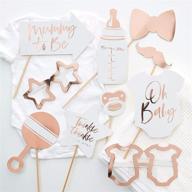 🌟 ginger ray 10-pack of rose gold foiled baby shower photo booth props: twinkle twinkle logo