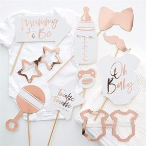 img 1 attached to 🌟 Ginger Ray 10-Pack of Rose Gold Foiled Baby Shower Photo Booth Props: Twinkle Twinkle