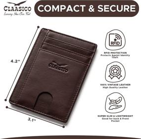 img 3 attached to 👜 Vintage Leather Wallets, Card Cases & Money Organizers: The Must-have Minimalist Men's Accessories with RFID Blocking