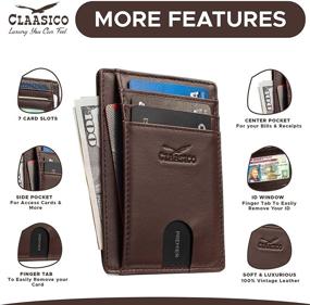 img 2 attached to 👜 Vintage Leather Wallets, Card Cases & Money Organizers: The Must-have Minimalist Men's Accessories with RFID Blocking