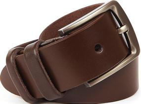 img 3 attached to 👔 Premium Solid Leather Belt for Men - Top-quality Men's Accessories