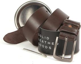 img 1 attached to 👔 Premium Solid Leather Belt for Men - Top-quality Men's Accessories