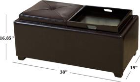 img 1 attached to 🛋️ Versatile and Stylish Christopher Knight Home Maxwell Leather Tray Ottoman for Optimal Storage and Comfort - Espresso