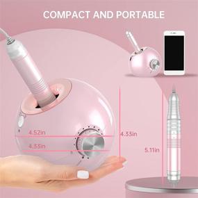 img 1 attached to 💅 Kredioo Nail Drill Machine: Professional 0-35000RPM Electric Nail File Kit for Home Manicure and Salon Use - Rose Gold, US Plug